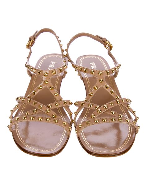 prada slave sandals|prada studded pony skin sandals.